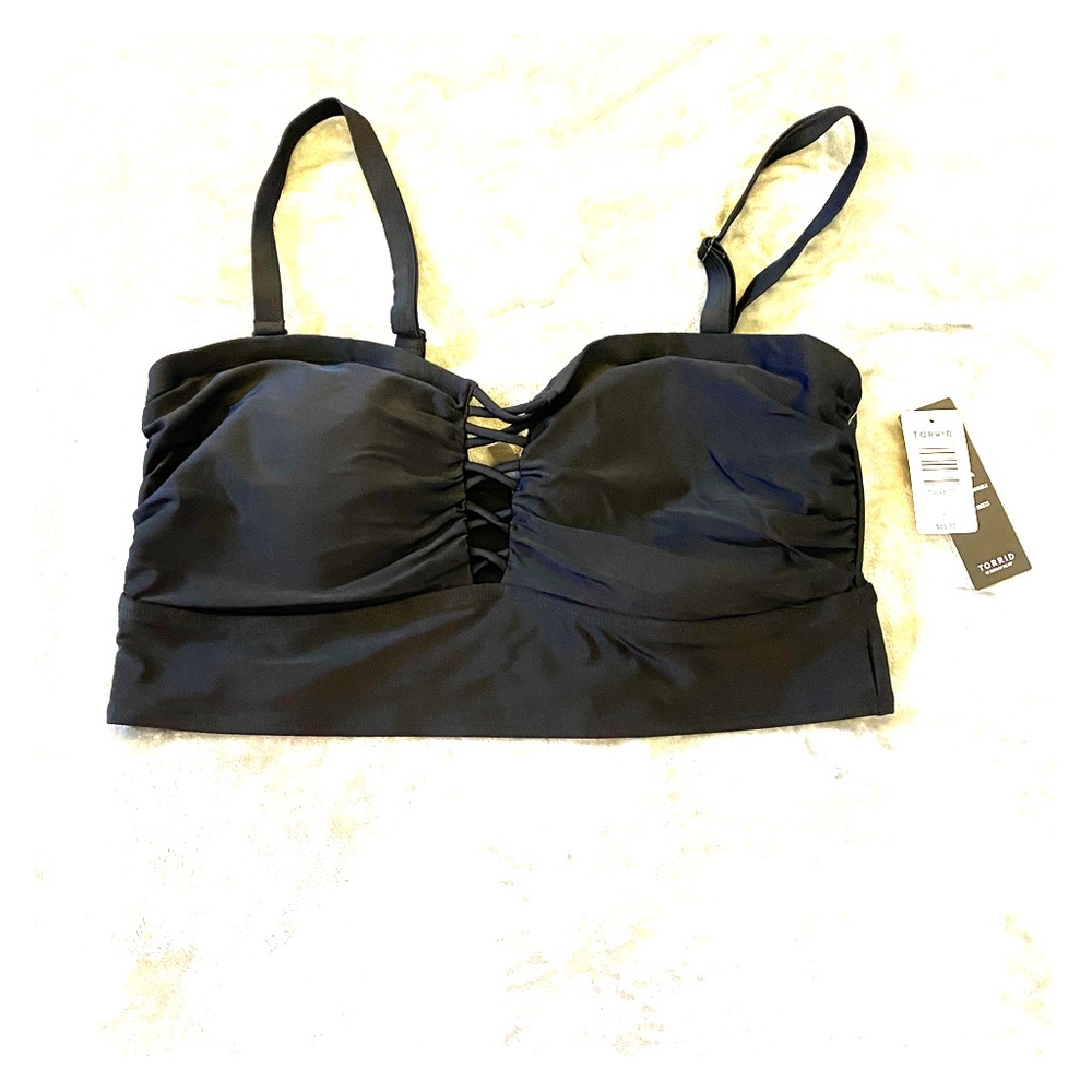 NWT torrid black lattice bikini top